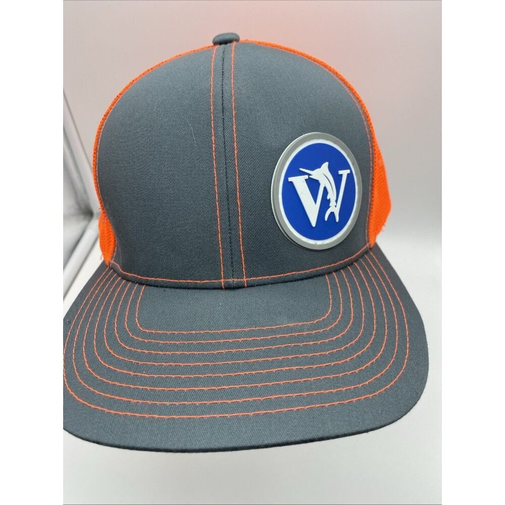 The Windrow Group Orange Gray Adjustable Baseball Cap Hat Snap-back Trucker